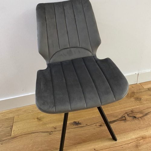 Kuipstoel velvet grijs