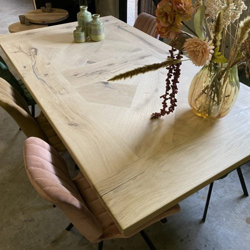 Kruis tafel met matrix poot K10x4 en olie box - Afbeelding 5
