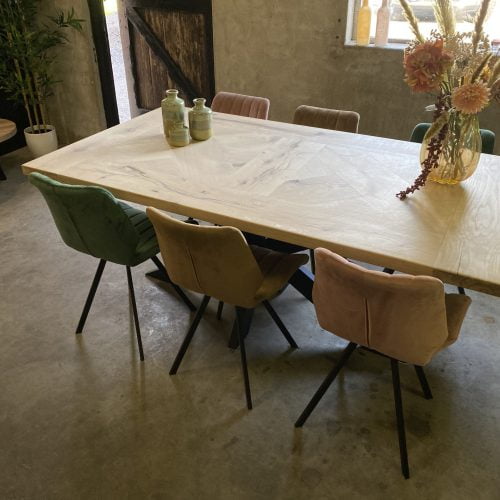 Kruis tafel met matrix poot K10x4 en olie box - Afbeelding 7