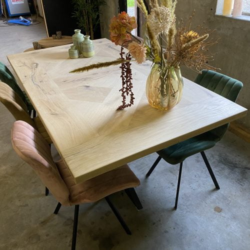 Kruis tafel met matrix poot K10x4 en olie box - Afbeelding 10