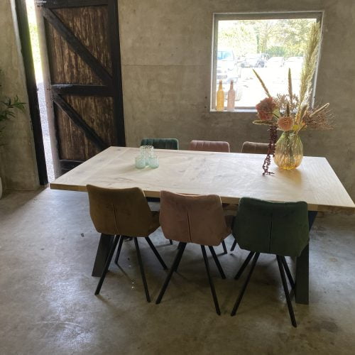 Kruis tafel met X poten K8x8 en olie box - Afbeelding 3