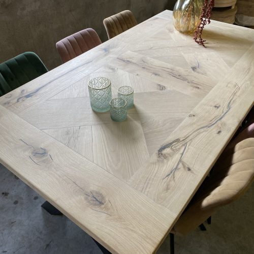 Kruis tafel met X poten K8x8 en olie box - Afbeelding 5