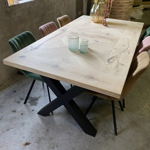 Kruis tafel met X poten K8x8 en olie box - Afbeelding 9